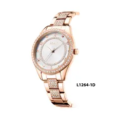 LOIX - Reloj mujer L1264-1 Oro rosa tablero plateado