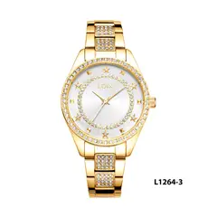 LOIX - Reloj mujer L1264-3 Dorado con tablero plateado