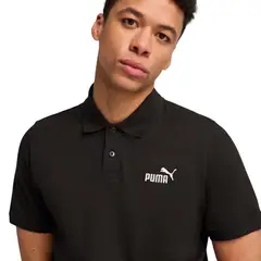 PUMA - Camiseta Polo Essentials Small No. 1 Hombre-Negro