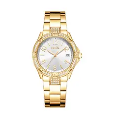 LOIX - Reloj mujer L1272-1 Dorado con tablero blanco