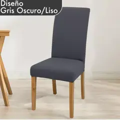 GENERICO - Set de 4 Fundas para Sillas, Diseño Gris Liso y Elegante