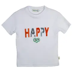 WOONKIE - CAMISETA HAPPY ESTAMPADO MANGA CORTA BLANCO