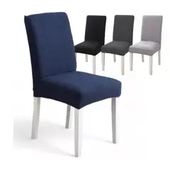GENERICO - Set de 4 Fundas para Sillas, Diseño Azul Oscuro y Elegante