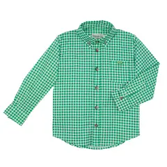 WOONKIE - CAMISA CUADROS NIÑO ESTAMPADO MANGA LARGA VERDE