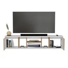 MADERKIT - Mesa TV Flotante Zafiro Color Blanco Duna