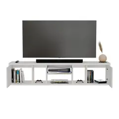 MADERKIT - Mesa TV Flotante Ambar Color Blanco Niebla