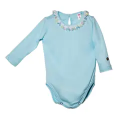WOONKIE - BODY CUELLO LETIN AZUL TURQUESA