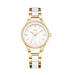 LOIX - Reloj mujer L1269-1 Blanco con dorado tablero blanco