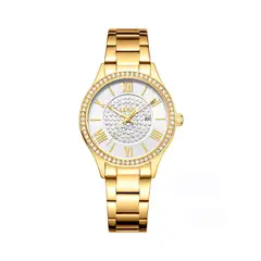 LOIX - Reloj mujer L1270-1 Dorado con tablero blanco
