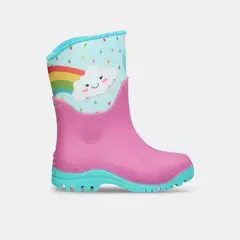 BUBBLE GUMMERS - Botas de Lluvia Infantil Para Niña Bubblegummers Verde-Rosado Selvita