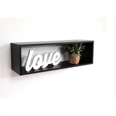 GENERICO - Repisa Flotante Cubo Rectangular Wengue R-80 Decoración Moderna