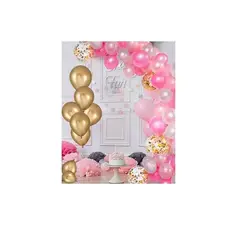 INFANTILES CAJUROMIX - Kit Arco Rosado Elegante De 72 Pcs Fiestas Inolvidables