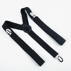 GENERICO - Kit Tirantes Cargaderas Para Pantalón + Corbatín Ropa Fiesta Negro