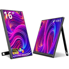 GENERICO - Monitor portátil de 16 pulgadas,portátil IPS de 1920 x 1200P con USB-C