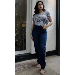 L Y H - Jean Para Mujer Azul Marca L&H