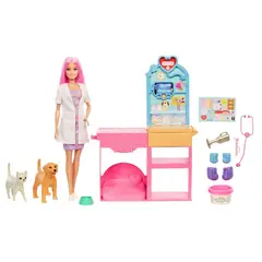 BARBIE - Profesiones Veterinaria Con Mascotas Y Accesorios