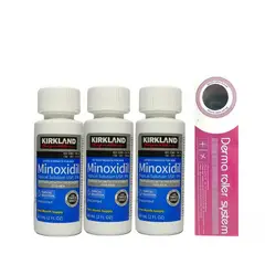 AMERICAN GENERICS - Minoxidil 5% Kirkland x3 Unidades + Dermaroller