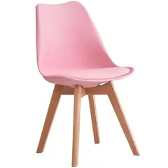 MOBLIHOUSE - Silla De Comedor Eames Rosada Asiento De Piel Sintética