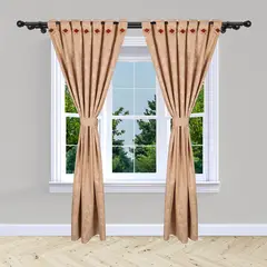 ADVANCE - Cortina de Botón Beige En Jacquard 280 cms x 210 cms 2 piezas