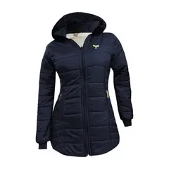 MODA EN CIRCUITO - Chaqueta Impermeable Tipo Gabán Para Mujer AZUL OSCURO