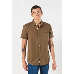 KOAJ - Camisa con mini print, sport collar manga corta Hombre