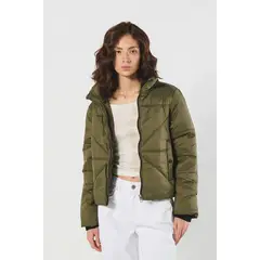 KOAJ - Chaqueta unicolor cuello alto acolchada con bolsillos MUJER