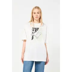 KOAJ - Camiseta oversize crema manga corta de Bob Esponja Mujer