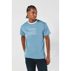 KOAJ - Camiseta manga corta unicolor con estampado en frente est HOMBRE