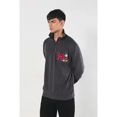 KOAJ - Buzo oversize negro de Mickey con cuello alto y cremall Hombre