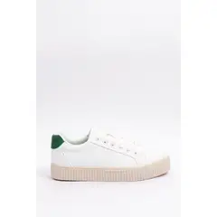 KOAJ - Tenis urbanos color blanco y crema con suela contraste MUJER