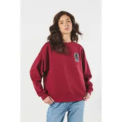KOAJ - Buzo cuello redondo verde medio con estampado en frente d MUJER