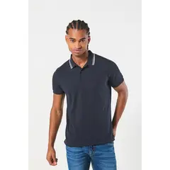 KOAJ - Camiseta polo manga corta unicolor con botones Hombre