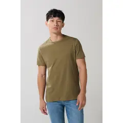 KOAJ - Camiseta verde oscura en algodón con manga corta Hombre