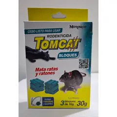 TOMCAT - Rodenticida Mata Ratas Y Ratones Bloques 30gr