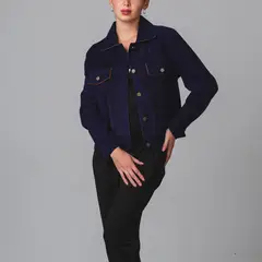 MARIO HERNANDEZ - Chaqueta Casual Zafiro Alas Azul Gamuza Gema MH