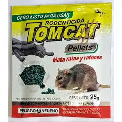 TOMCAT - Rodenticida Mata Ratas Y Ratones Pellets 25gr