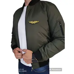 GENERICO - Chaqueta hombre piloto con logo capitan impermeable y acolchada