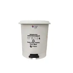 COLPLAST - CANECA DE PEDAL 12 LITROS COLOR BLANCO