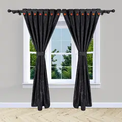 ADVANCE - Cortina de Botón Negra En Jacquard 280 cms x 210 cms 2 piezas
