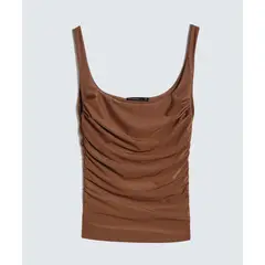 SEVEN SEVEN - Camiseta Efecto Drapeado Para Mujer Café