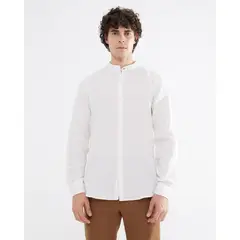 SEVEN SEVEN - Camisa Cuello Mao Para Hombre Marfil
