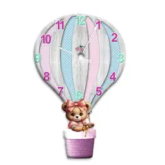 XTREME - Reloj de Pared Globo KIDS-GL-01 22cm x 35cm color Rosado y Madera