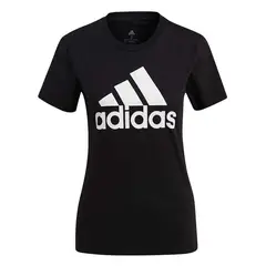 ADIDAS - Camiseta Negra Mujer Loungewear.