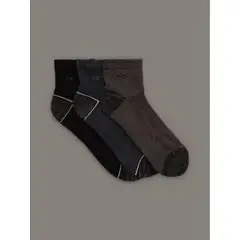 CALVIN KLEIN - Pack negro de 3 medias cotton cushi