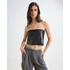 SEVEN SEVEN - Blusa Para Mujer Manga Sisa Color Negro Marca #28124028