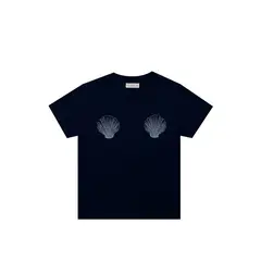 TENNIS - Camiseta azul con estampado de conchas para mujer