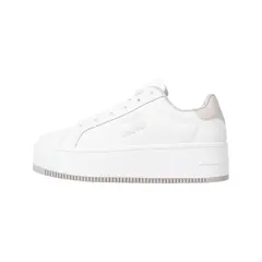 TOMMY HILFIGER - Tenis Blancos De Plataforma De Cuero Essential
