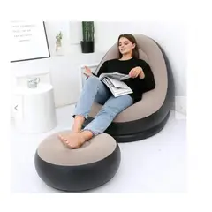 GENERICO - Sillon Inflable Puff Reclinable Comodo Portatil Posapie