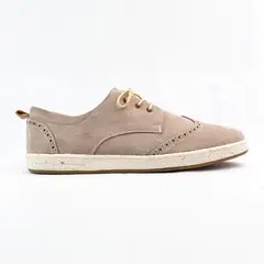 GENERICO - Tenis To Brogues en cuero carnaza color Beige