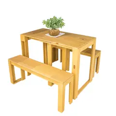 WOODMADE - Combo Nanti - Mesa y Bancas Extensibles